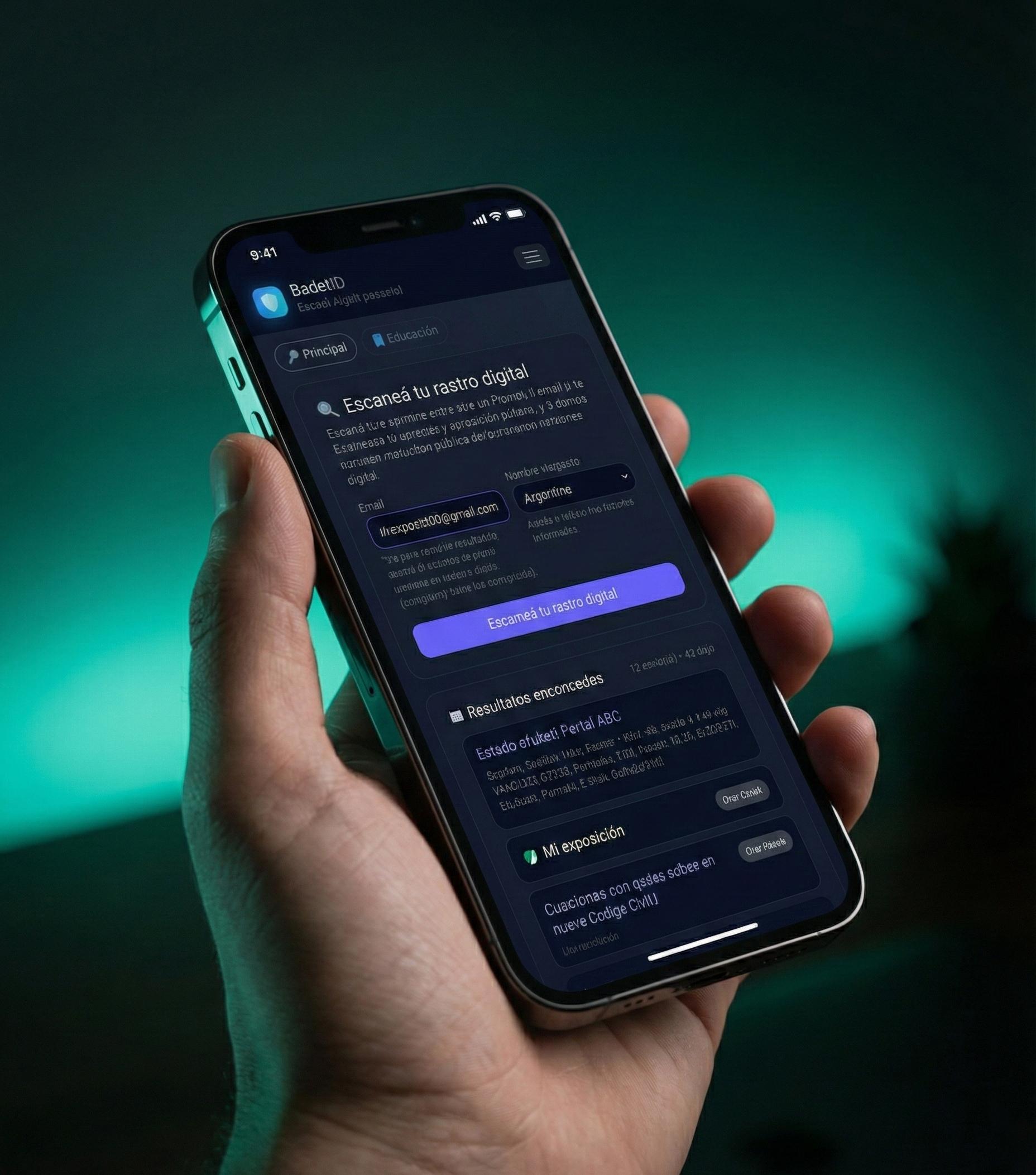 RadarID en móvil (vista ilustrativa)